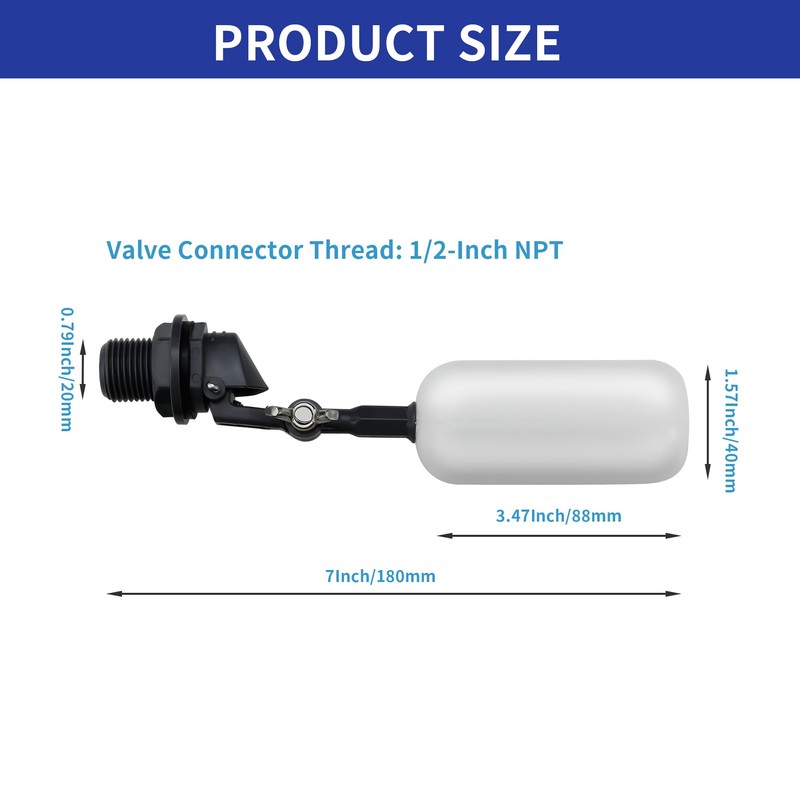6-Pack Adjustable Arm Float Ball Valve for Automatic Water Level