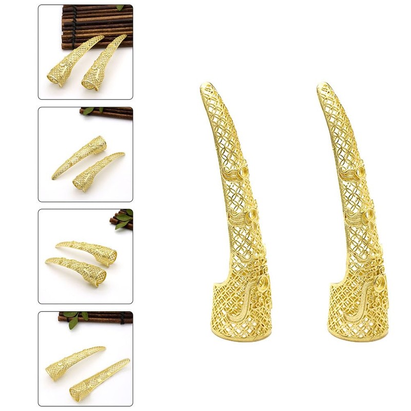 KOMBIUDA 2pcs Nail Set Halloween Cosplay Accessories Nail Ring Tip