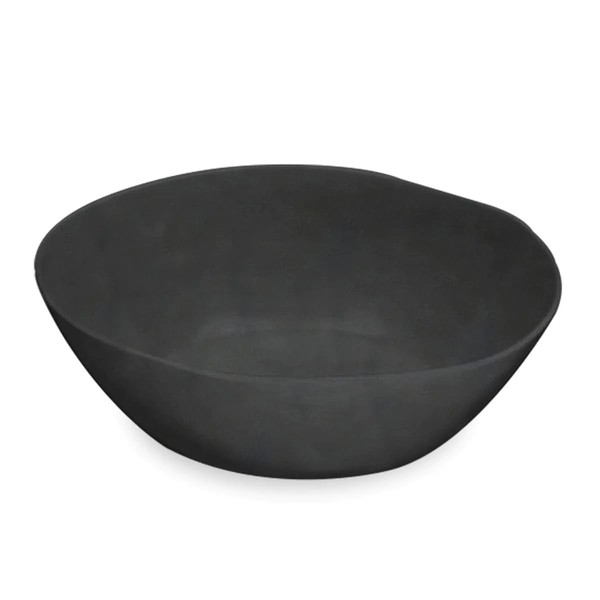 Natural Derived Dishwasher-Safe Tableware, Matte Black, Wood Grain Bowl, Large