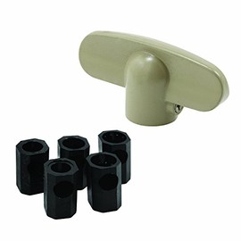 Prime-Line H 3895 Universal, Driftwood Tee-Crank Casement Window Handle (2 Pack)