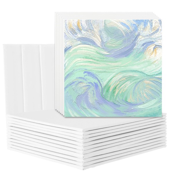 YOUNTHYE 24PCS White Canvas Board 6x6 inch Art Canvas Boards