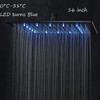 NeierThodore LED 16 Inch Square Shower Head Replacement with Rotatable