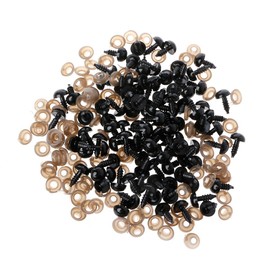 100Pcs/Bag Plastic Safety Eyes Plastic Eyes with Washers DIY Doll Toy Eyes Black Plastic Safety Eyes Puppets Doll with Washers
