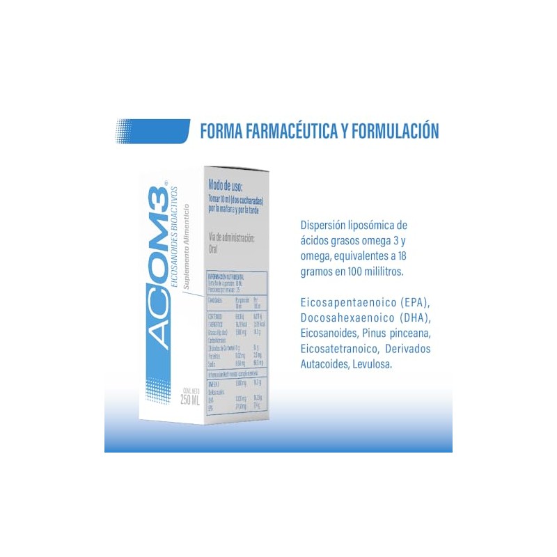 Omega 3 Liposomal Eicosanoides Bioactivos ACOM 3 250 ml