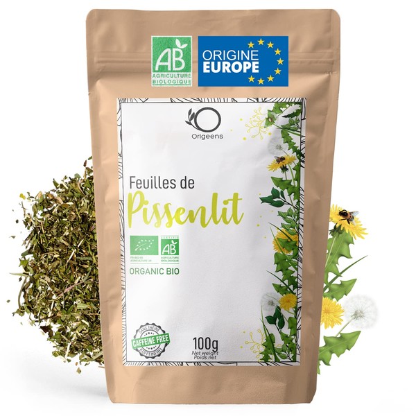 ORIGEENS Organic PISSENLIT 100 g of European origin | Organic Dandelion Infusion, Detox and Diuretic Herbal Tea | Organic Dandelion Leaves