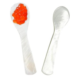 PYRUVAE Pack of 2 Mother Of The Pearl Spoon, Classic Caviar Spoon, Egg Spoon, Mother Of Pearl, Caviar Spoon, Caviar Spoon, Mother of Pearl (7 cm
