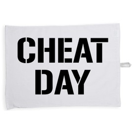 Hippowarehouse Cheat Day Tea Towel Eco Printed Dish Cloth Kitchen accessory 50cmx70cm 100% Cotton