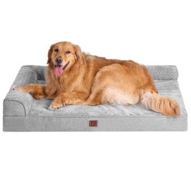 EHEYCIGA Extra Large Dog Bed Memory Foam, Orthopedic Dog Bed XLarge Sized with Washable Removable Cover, Waterproof XL Pet Bed Couch, 44x32x6.5 Inches, Grey