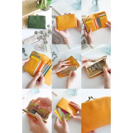 Credran CR-CL2620 Women's Wallet, Genuine Leather, Leather, Camel