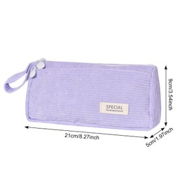 Naapesi Pencil Case Corduroy Fabric Pencil Case for Girls & Teenagers Pencil Case Pencil Case School Pencil Case for School & Office, purple, Modern
