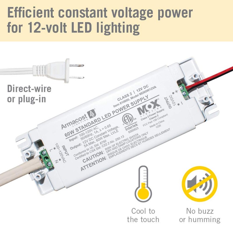 Armacost Lighting 810600 12 Volt LED Power Supply, White