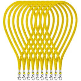 Fushing 100pcs 45cm Neck Strap Lanyard With Swivel Clasp For ID Cards, Badges, Keys, Employees, Students, Visitors, etc (Yellow)