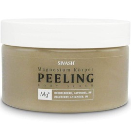 SIVASH Magnesium Körperpeeling Body Scrub Heidelbeere, Lavendel, Vitamin B6, 250ml - Feines Peeling mit Magnesiumchlorid-Kristallen für schönere Haut und lockere Muskulatur