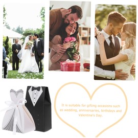GRIRIW 100pcs Wedding Favor Boxes Bride Bridegroom Shape Candy Boxes for Weddings Birthdays Crafts Easy to Assemble Paperboard Present for Treats