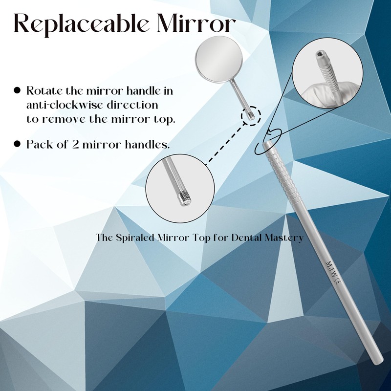 MJW 2pc Dental Mirror for Teeth Care, Lash Extensions &
