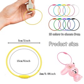 BEANPRECOY 50 Pcs Wire Keyring, Large Wire Keychain Hoop, 6 inch Assorted Colored Cable Keyring, Wire Key Chain Cable Loop Rings, for Outdoor Hiking Camping, Hanging Luggage Tags Keys, ID Tag Keepers