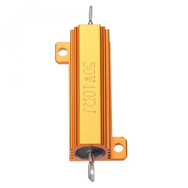 sourcing map 5pcs Aluminium Housing Chassis Wire Wound Wire Wound Resistor Glod 50W 10 Ohm