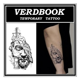 VERDBOOK Waterproof Temporary Tattoos: 2-Sheet Tattoo Kit with Realistic Body Stickers, Semi-Permanent Tattoos for Adults Lasting 7-15 Days – Safe for Men & Women, Equilibrium Sentinel
