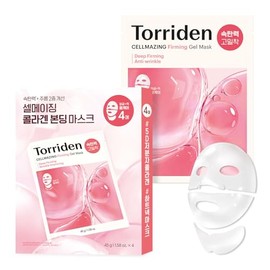 Torriden CELLMAZING Low Molecular Collagen Firming Gel Facial Sheet Mask, 4 Sheets |Wrinkle Improvement Benefits | Minimize Pores & Wrinkles | Intense Hydration, Cruelty Free