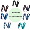 MOODKEY 1PC Black Neck Lanyard Detachable Solid Color Lanyard Badge