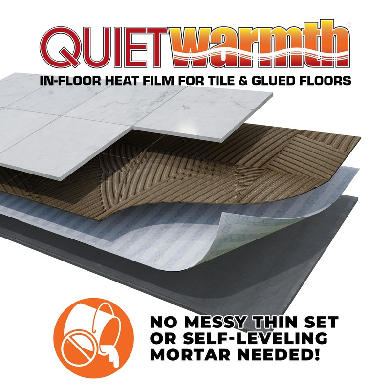 QuietWarmth Tile QWT1.5X5F120 Radiant Floor Heating Mat for Below Tile,