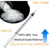 20 Pack 1ml/cc 30 Gauge 1/2 Inch Measuring dispensing Tools,