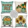 JOJOGOGO Fall Outdoor Pillow Covers 18x18 Waterproof Set of 4