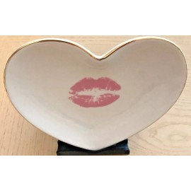 twelveNYC Set of 2 Porcelain Ceramic Heart Shaped Jewelry Trays
