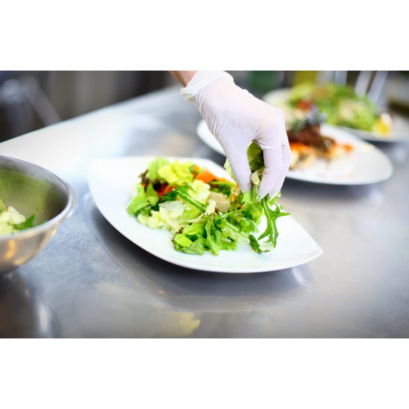 BINGOLD 30PLUS Disposable Nitrile Gloves, White, Size M, Pack of