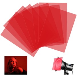 Kayqbonke Pack of 8 Heat Resistant Film for Lamps, Red Film, Transparent, 29.7 x 21 cm, Colour Film for LED Lamps, A4 Films, Colour Films, Photography, for Photo, Lamp, Headlight, Graphie Studio,