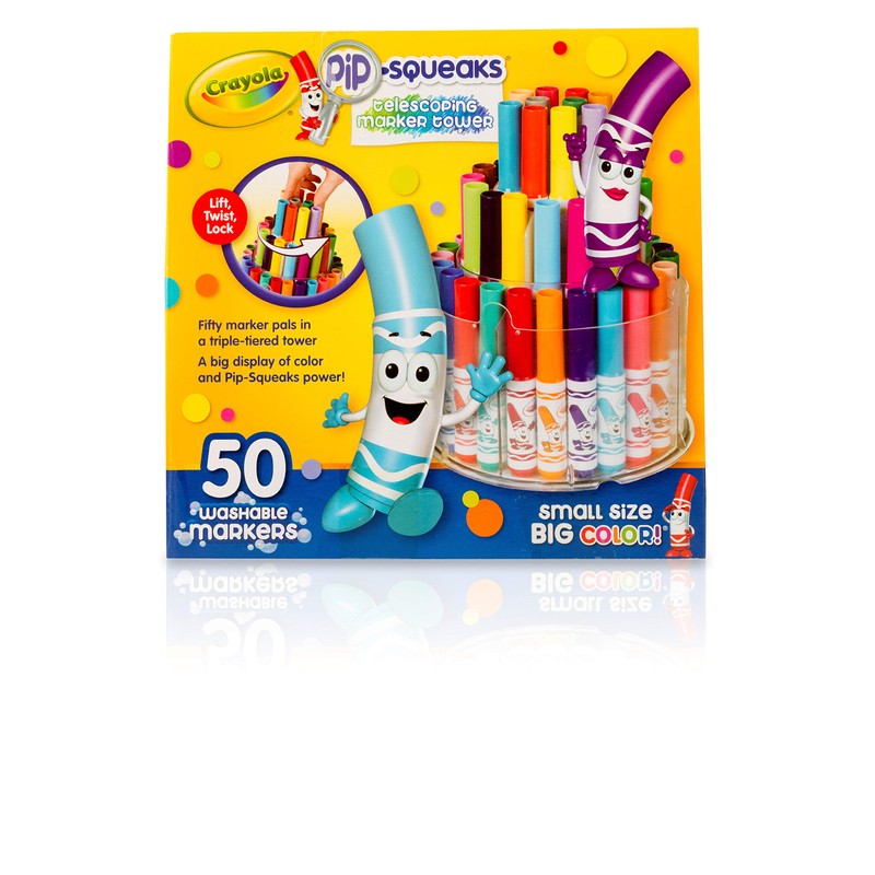 Crayola Pip Squeaks Washable Marker Set, 50 Classic Colors, Gift
