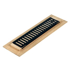 Homewell White Oak Wood Floor Register, Drop in Vent Cover with Damper, 2x10 Inch, Unfinished