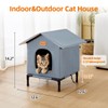 Insulated Cat Shelter Weatherproof Outdoor Cat House with Self-Warming Insulation