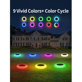 Lightonight Colorful Solar Colorful Solar Lights Outdoor, Color Changing Solar Lights with Remote, Colorize Pathway Lights Solar Garden Lights for Landscape Walkway Patio Yard Pool