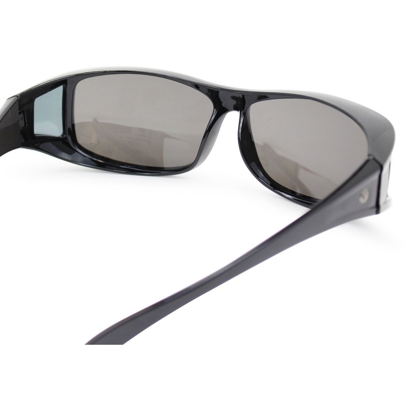 EDWIN EDF-061-1 Over Glasses Sunglasses, Polarized Men's, Plastic Frame, Black
