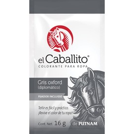el Caballito, el único Colorante en Polvo para ropa color Gris oxford ¡Revive y cambia el color de tu prenda favorita! Sobre con 16g