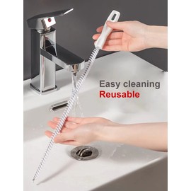 Flexible Drain Cleaning Tool for Sink and Shower Hair Removal – Choose 17.7-Inch Bristle Brush or 20.1-Inch Barbed Strip