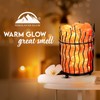 Himalayan Glow Pillar style Salt Basket Lamp with salt chunks,