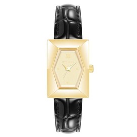 Anne Klein Women's Shiny Croco-Grain Leather Strap Watch