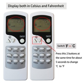 Replacement Remote Control Compatible for QUIETSIDE Turbo Air Air Con Celiera Air Conditioner Remote Model Zhf/Lw-17-1 Zhf/Lw-17 Zcf/Lw-17-1 Zcf/Lw-17 ZHF/LW-17-2 Works for AC Model Tas-18vh Tas-24vh