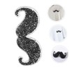SEWACC 2pcs Beard Iron Patches Glitter Embroidery Repair Patches for