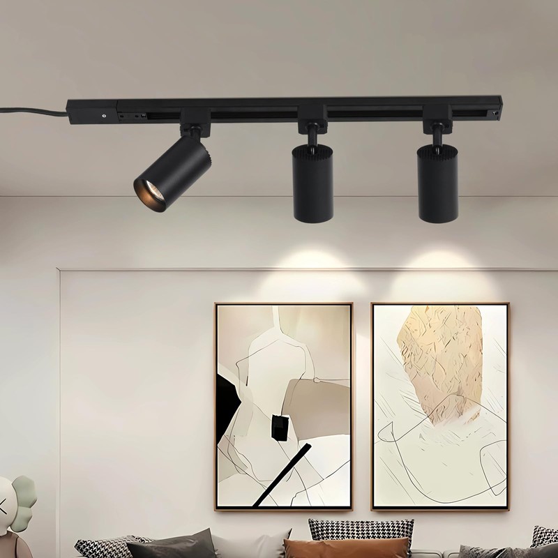Hiiglxii Plug in Track Lighting with Power Cord, 3-Light GU10