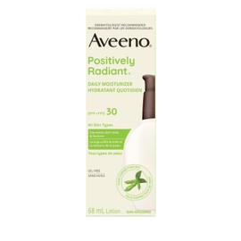 Aveeno Aveeno Positively Radiant Daily Moisturizer SPF30, Sunscreen, Face Cream, Hypoallergenic, Sun Protection, 68mL