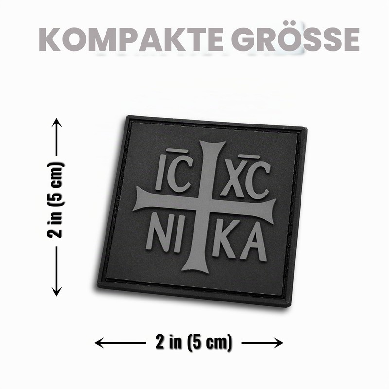 LEGEEON: Orthodox Byzantine Cross ICXC Nika Christ Conquers PVC Patch,