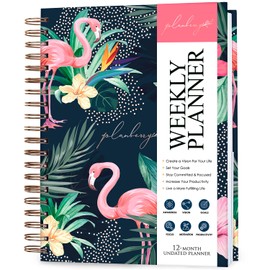 PLANBERRY Large Weekly Planner Premium – Undated Life & Budget Planner – Organizer & Productivity Journal, 8x10.4″ (Rose Flamingo)