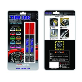 Tire Ink | Paint Pen for Car Tires | Permanent and Waterproof | Carwash Safe (2 Pens, Red)