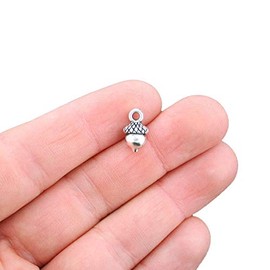 Bohemian Findings 10 Acorn Charms Antique Silver Tone - SC1562