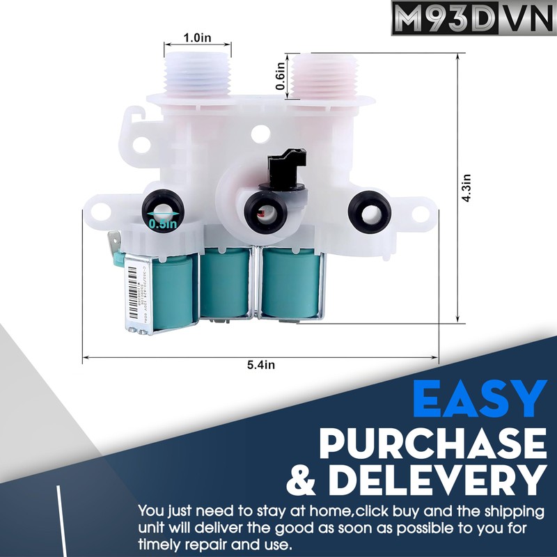 Water Inlet Valve Replacement For Maytag MVW6200KW0 MVW6200KW1 MVW6200KW2 MVW6230HC0