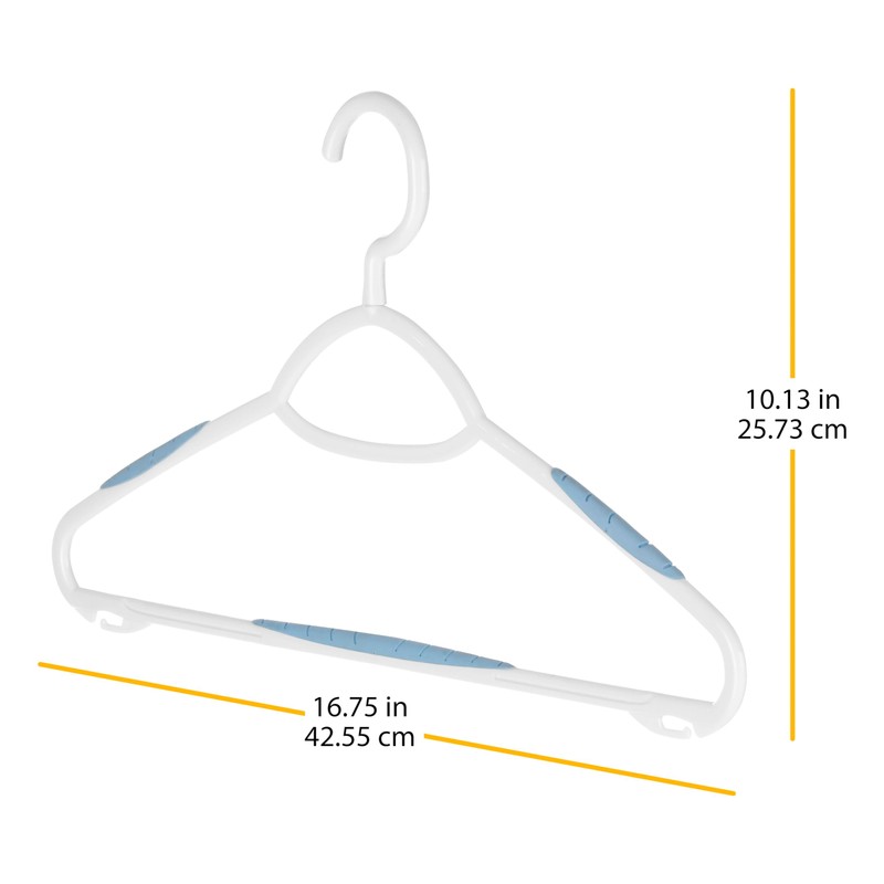 Whitmor Slim Sure-Grip Hangers with Swivel Hook - White and