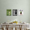 Canvas Set of 3 Green and Grey Modern Kitchen and